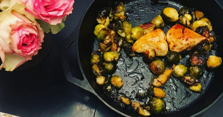 Baked Honey Chicken with Brussel Sprouts